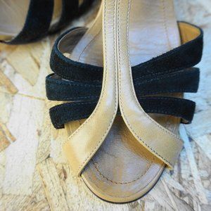 Vintage BCBG MaxAzria art deco style strappy heels